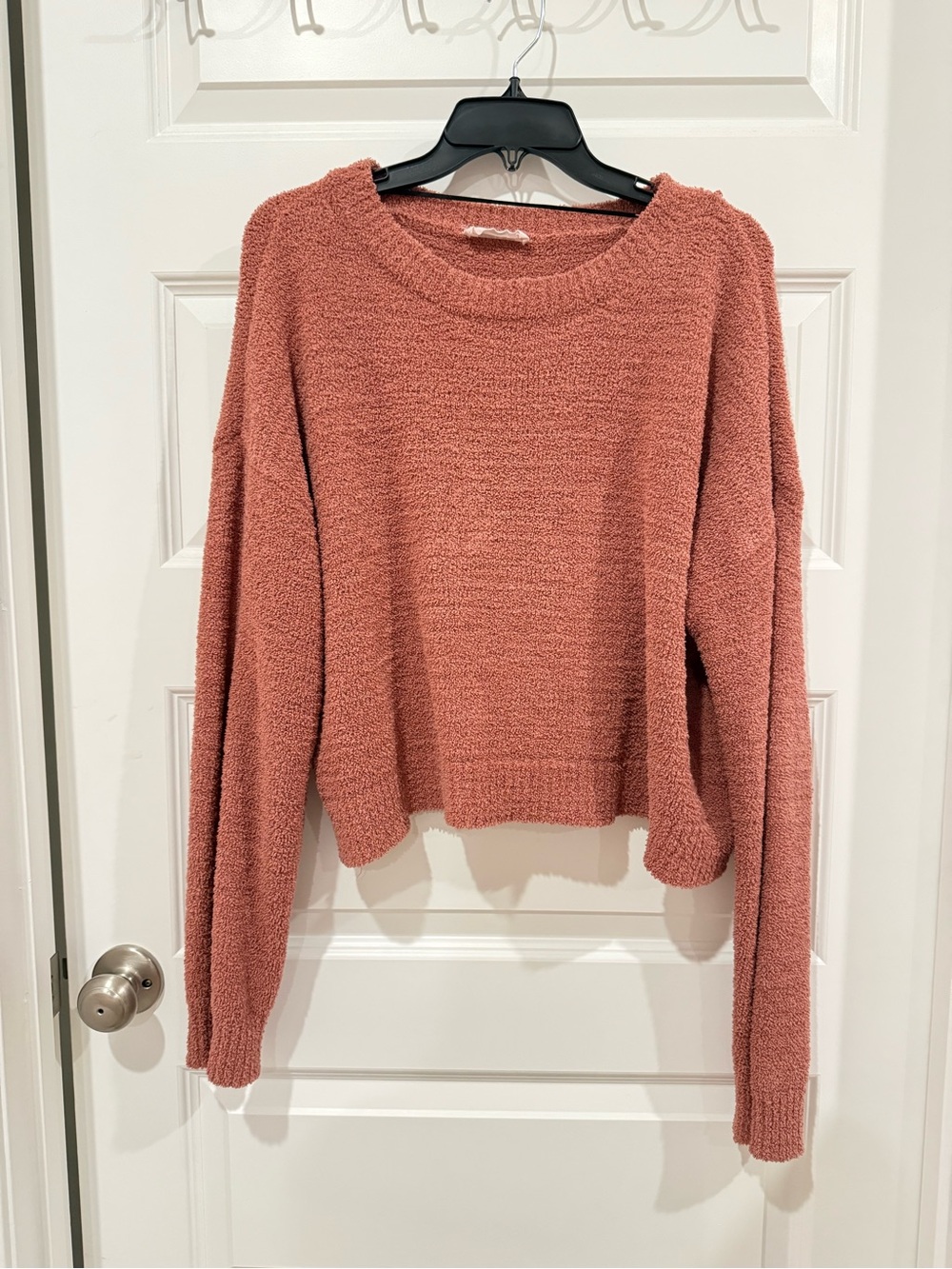 Double Zero Cropped Chenille Sweater - Dusty Rose
